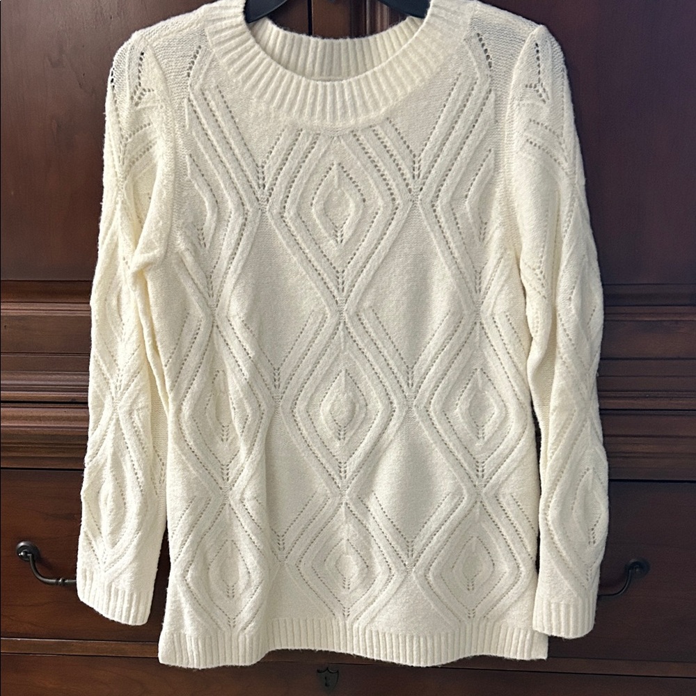 Talbots Textured Knit Ivory Sweater/SP